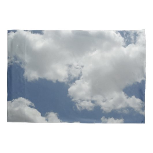 Blue Sky en White Clouds Photo Print Design Fun Kussensloop (Achterkant-Links)