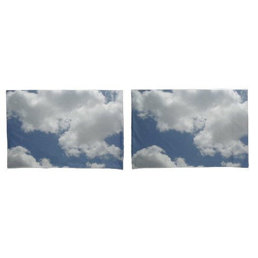 Blue Sky en White Clouds Photo Print Design Fun Kussensloop (Voorkant-Set)
