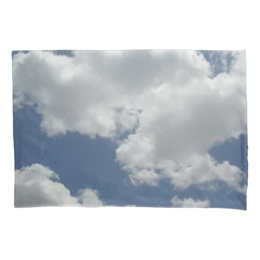 Blue Sky en White Clouds Photo Print Design Fun Kussensloop (Voorkant-Links)