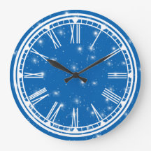 Blue Sky en White Stars Wall Clock