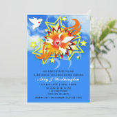 Blue Sky Exploding Birds Bridal Shower-uitvindinge Kaart (Staand voorkant)