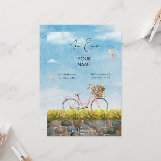 Blue Sky fietslandschap Kaart (Voorkant / Achterkant in situ)