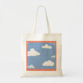 Blue Sky Fluffy Clouds Canvas tas (Voorkant)