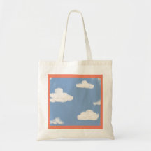 Blue Sky Fluffy Clouds Canvas tas