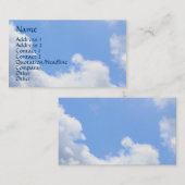 Blue Sky Fluffy Clouds Natuur Visitekaartje (Voorkant / Achterkant)