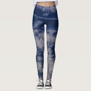 Blue Sky Fluffy White Clouds Leggings