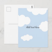 Blue Sky, Fluffy White Clouds Sjabloon Briefkaart (Voorkant / Achterkant)