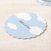 Blue Sky, Fluffy White Clouds Sjabloon Kartonnen Onderzetters (Gekanteld)