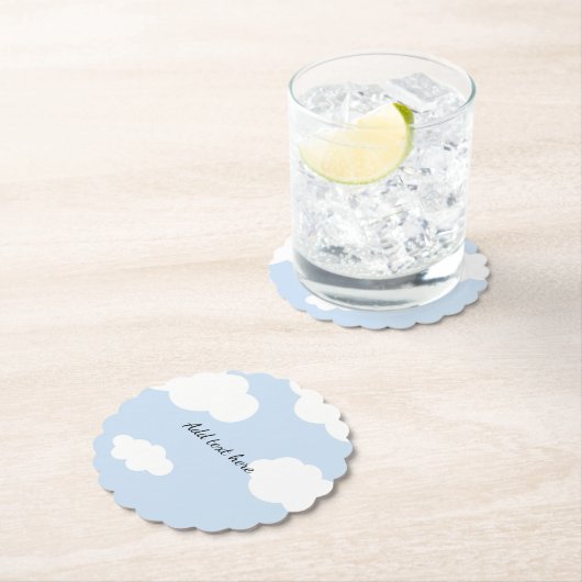 Blue Sky, Fluffy White Clouds Sjabloon Kartonnen Onderzetters (Insitu)