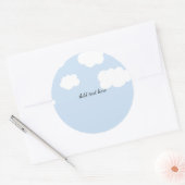 Blue Sky, Fluffy White Clouds Sjabloon Ronde Sticker (Envelop)