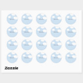 Blue Sky, Fluffy White Clouds Sjabloon, Ronde Sticker (Vel)