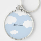 Blue Sky, Fluffy White Clouds Sjabloon Sleutelhanger (Voorkant)