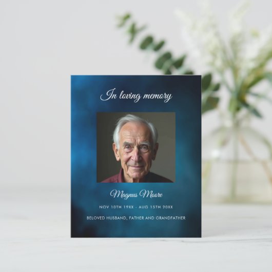 Blue Sky foto begrafenisprogramma kaart (Staand voorkant)