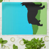 Blue Sky French Bulldog Theedoek (Gevouwen)