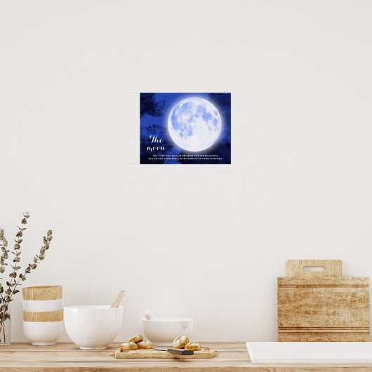 Blue Sky Full Moon Inspirerend Quote Poster (Keuken)