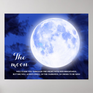 Blue Sky Full Moon Inspirerend Quote Poster