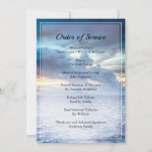 Blue sky Funeral Order of Service Invitation Kaart (Achterkant)