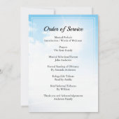 Blue sky Funeral Order of Service Invitation Kaart (Achterkant)