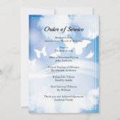 Blue sky Funeral Order of Service Invitation Kaart (Achterkant)