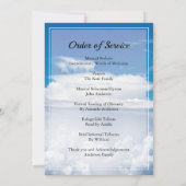 Blue sky Funeral Order of Service Invitation Kaart (Achterkant)
