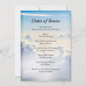 Blue sky Funeral Order of Service Invitation Kaart (Achterkant)