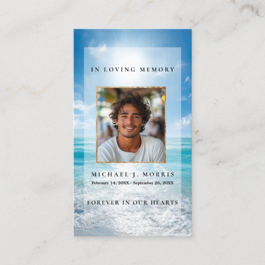 Blue Sky Funeral Prayer Card  Visitekaartje (Voorkant)