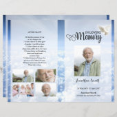 Blue sky Funeral Program template (Voorkant / Achterkant)
