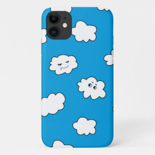 Blue Sky Funny Cartoon Clouds Case-Mate iPhone Case