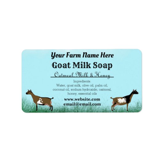 Blue Sky Goat Milk Soap Label - Nigerian Dwarf (Voorkant)