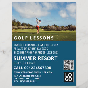 Blue Sky, GoIf Lesson Adverteren Flyer