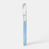 Blue Sky Gold Glitter Marmer  iPhone Hoesje (Linkerkant)