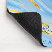 Blue Sky Gold Glitter Marmer  Muismat (Hoek)