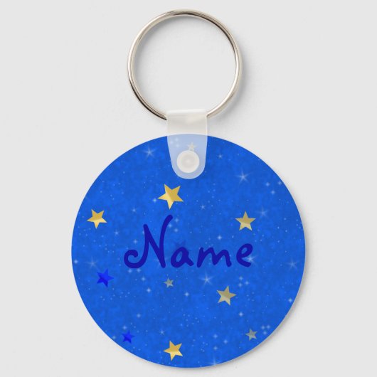 Blue Sky Golden Stars Sleutelhanger (Voorkant)
