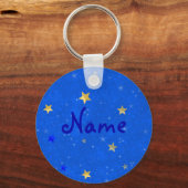 Blue Sky Golden Stars Sleutelhanger (Voorkant)