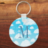 Blue Sky gradiënt White Clou Persoonlijke Sleutelh Sleutelhanger (Voorkant)