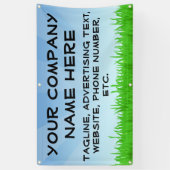 Blue Sky Grass Business Adverteren aangepaste bann Spandoek (Verticaal)