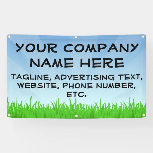 Blue Sky Grass Business Adverteren aangepaste bann Spandoek (Horizontaal)