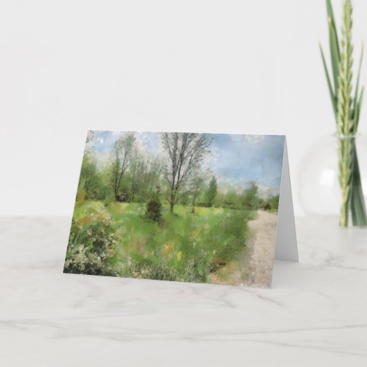 Blue Sky Green Grass Wenskaart Kaart (Voorkant)