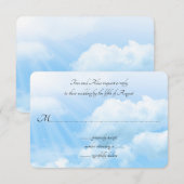 Blue Sky Guest Count Wedding RSVP Kaarten (Voorkant / Achterkant)
