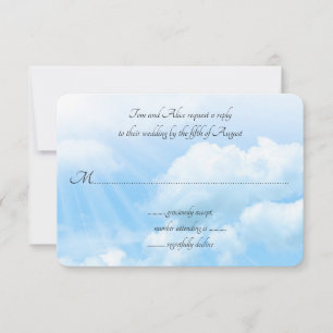 Blue Sky Guest Count Wedding RSVP Kaarten