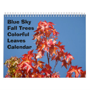 Blue Sky Herfst Trees Calendar Colorful Leaves Kalender
