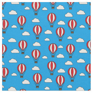 Blue Sky Hot Air-ballonpatroonpatroon Stof
