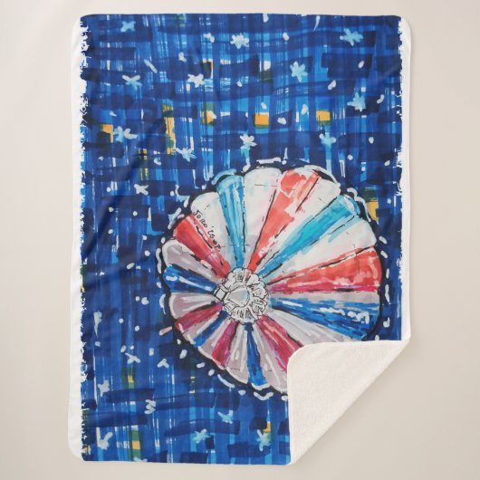 Blue Sky Hot Air Balloon Sherpa Deken (Voorkant)