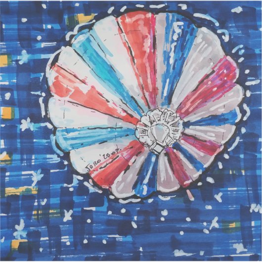 Blue Sky Hot Air Balloon Sticker (Voorkant)