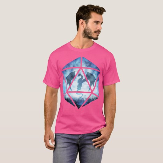 Blue Sky Ice Dragon D20 T-shirt (Voorkant volledig)