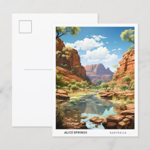 Blue Sky in Alice Springs Australië Reizen Briefkaart