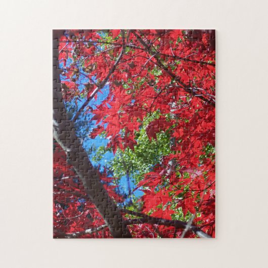 Blue Sky in Autumn Puzzle Gift Fall Maple Leaves Legpuzzel (Verticaal)