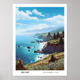 Blue Sky in Big Sur Californië Verenigde Staten Vi Poster