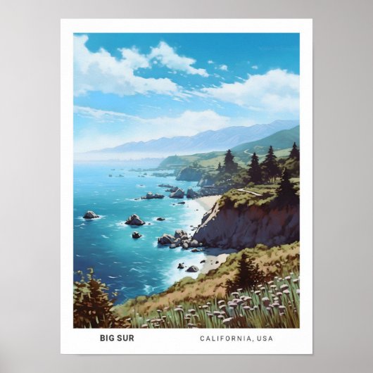Blue Sky in Big Sur Californië Verenigde Staten Vi Poster (Voorkant)