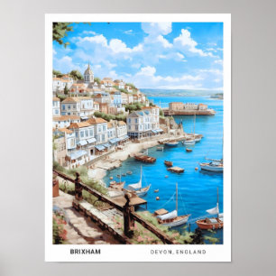 Blue Sky in Brixham Devon Verenigd Koninkrijk Vint Poster